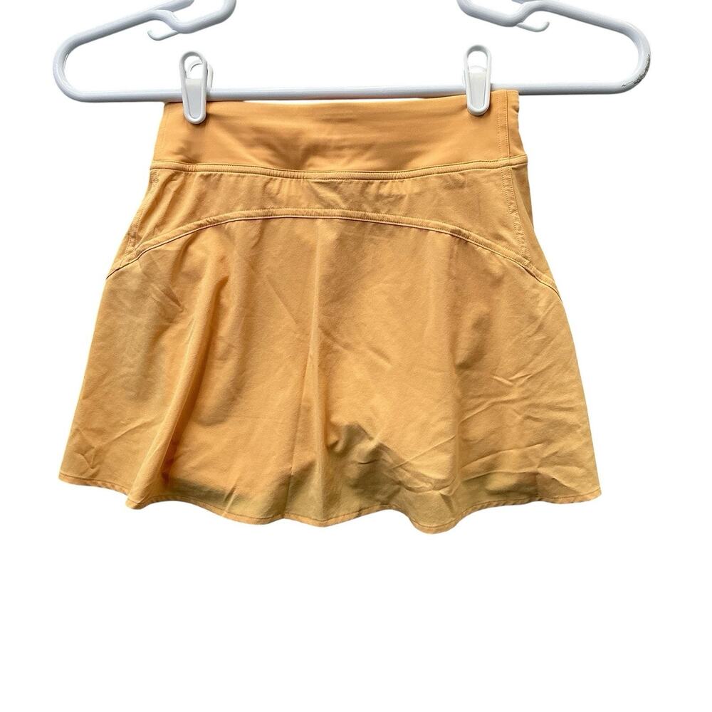 Lululemon Pace Rival Skirt Tennis Running Skort Sz 2 Mustard Yellow